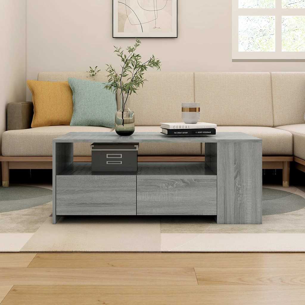 Vidaxl salontafel 102x55x42 cm bewerkt hout grijs sonoma eikenkleurig