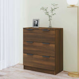 Vidaxl dressoir 60x30x70 cm bewerkt hout bruin eikenkleur