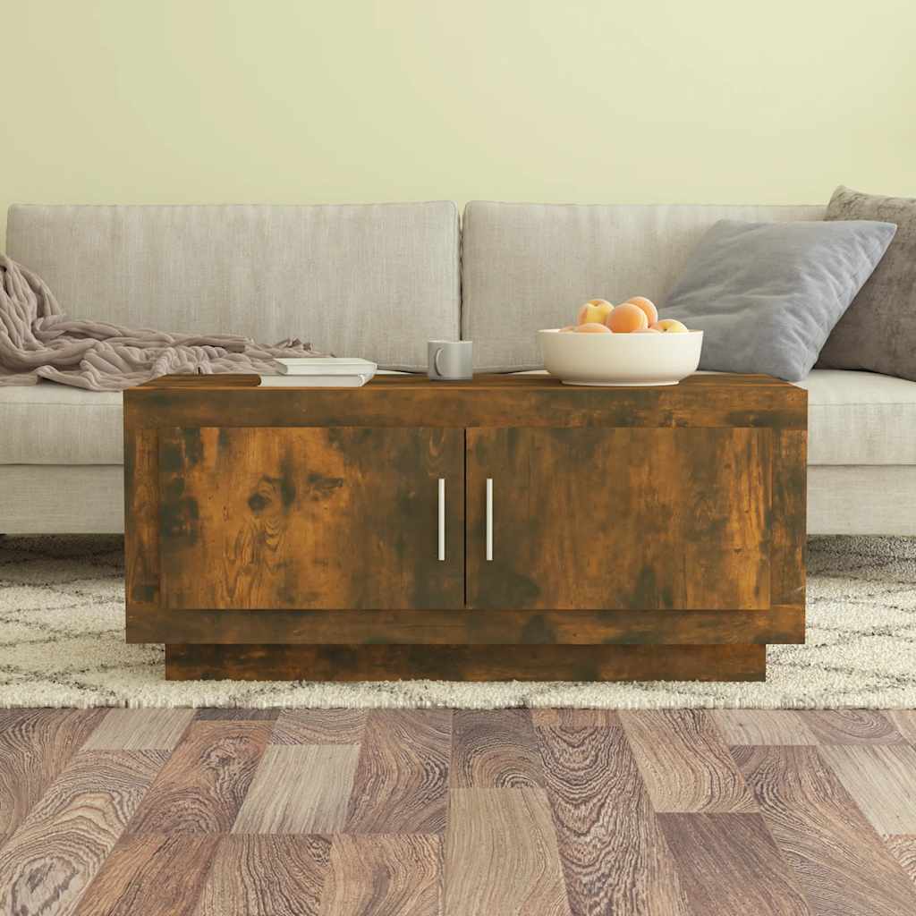 Vidaxl salontafel 102x50x45 cm bewerkt hout gerookt eikenkleurig