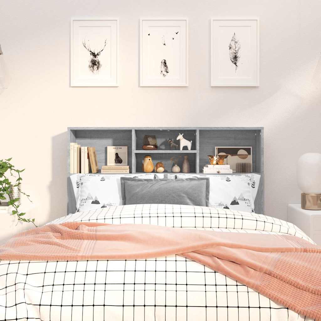 Vidaxl hoofdbordkast 120x19x103,5 cm grijs sonoma eikenkleurig