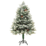 Vidaxl kerstboom met led en dennenappels 120 cm pvc en pe groen