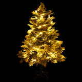 Vidaxl kerstboom met led en dennenappels 120 cm pvc en pe groen