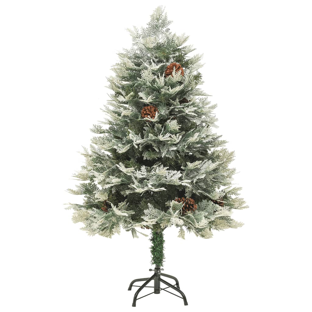 Vidaxl kerstboom met led en dennenappels 150 cm pvc en pe groen