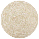 Vidaxl vloerkleed handgemaakt 210 cm jute wit en bruin