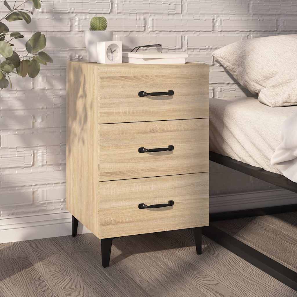 Vidaxl nachtkastje 40x40x66 cm bewerkt hout sonoma eikenkleurig