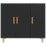 Vidaxl dressoir 90x34x80 cm bewerkt hout zwart