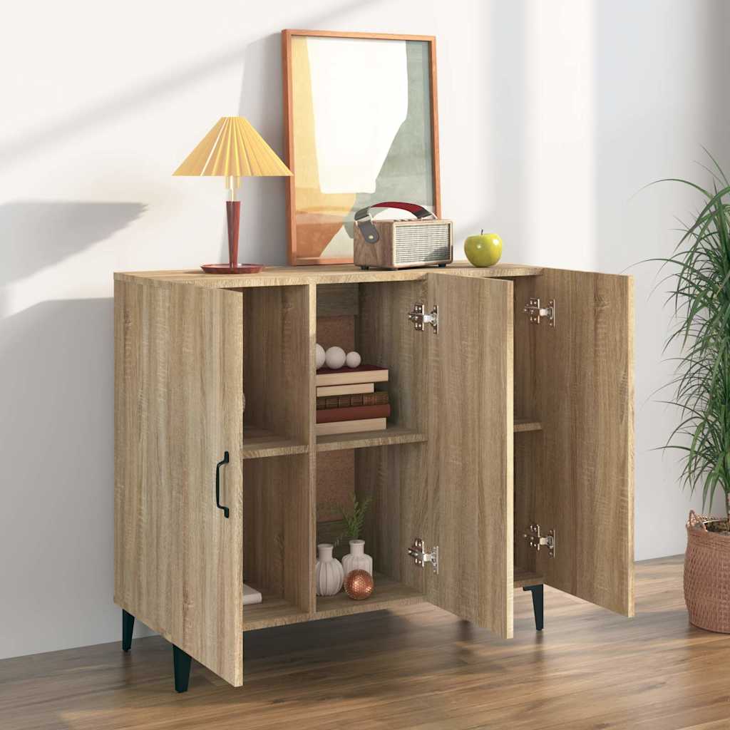 Vidaxl dressoir 90x34x80 cm bewerkt hout sonoma eikenkleurig