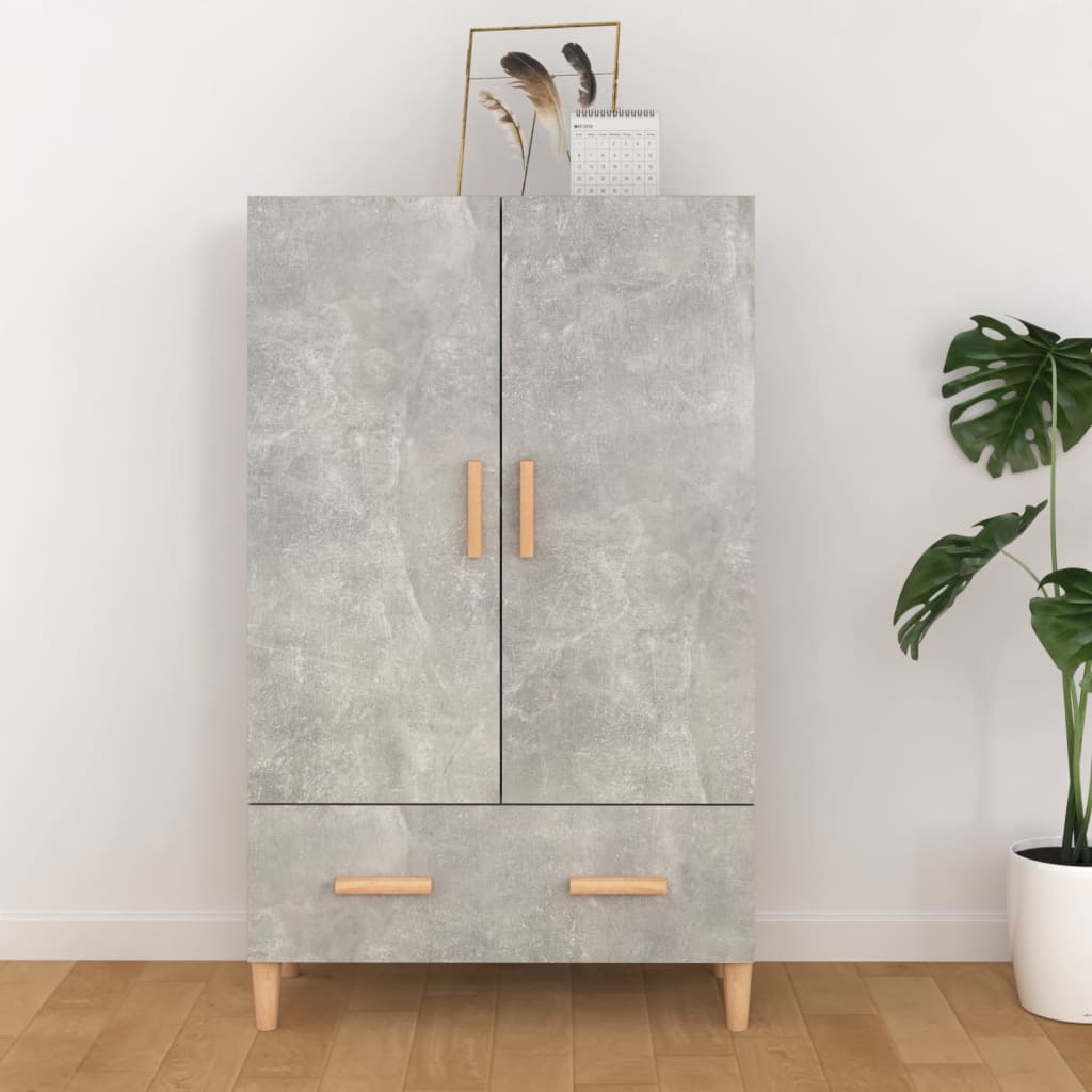 Vidaxl hoge kast 70x31x115 cm bewerkt hout betongrijs