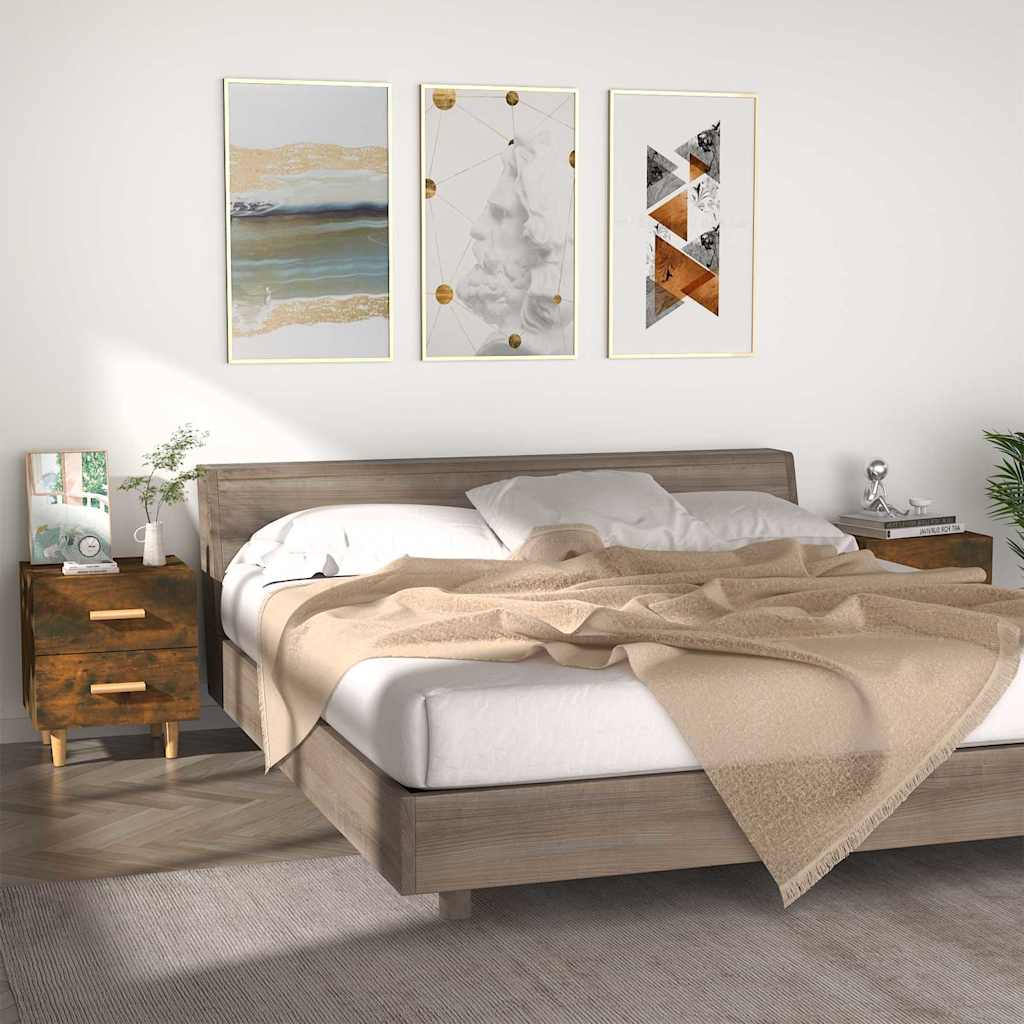 Vidaxl nachtkastjes 2 st 40x35x47,5 cm gerookt eikenkleurig