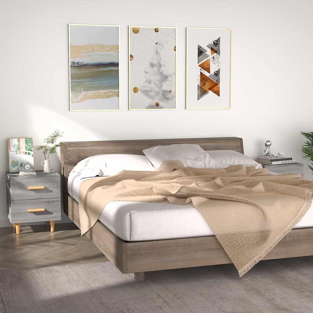 Vidaxl nachtkastjes 2 st 40x35x47,5 cm grijs sonoma eikenkleurig
