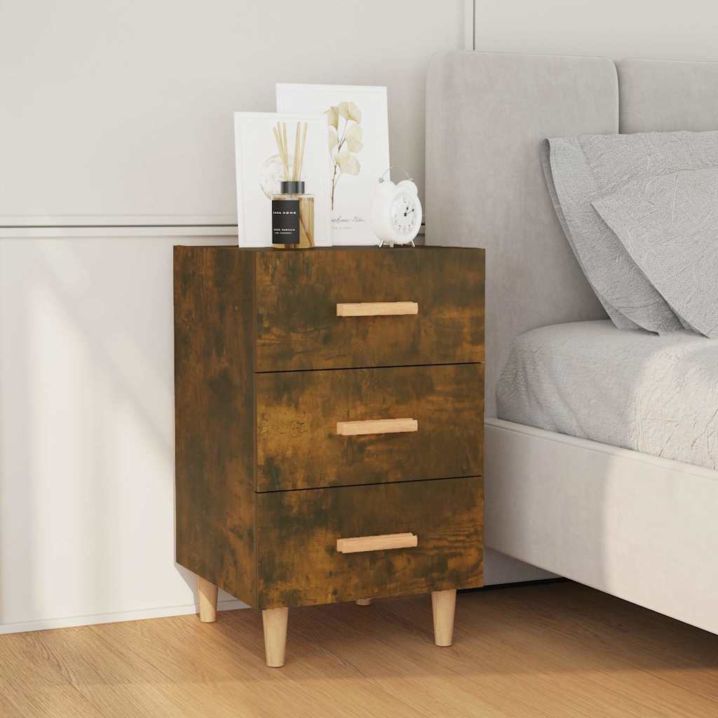 Vidaxl nachtkastje 40x40x66 cm bewerkt hout gerookt eikenkleurig