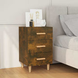Vidaxl nachtkastje 40x40x66 cm bewerkt hout gerookt eikenkleurig
