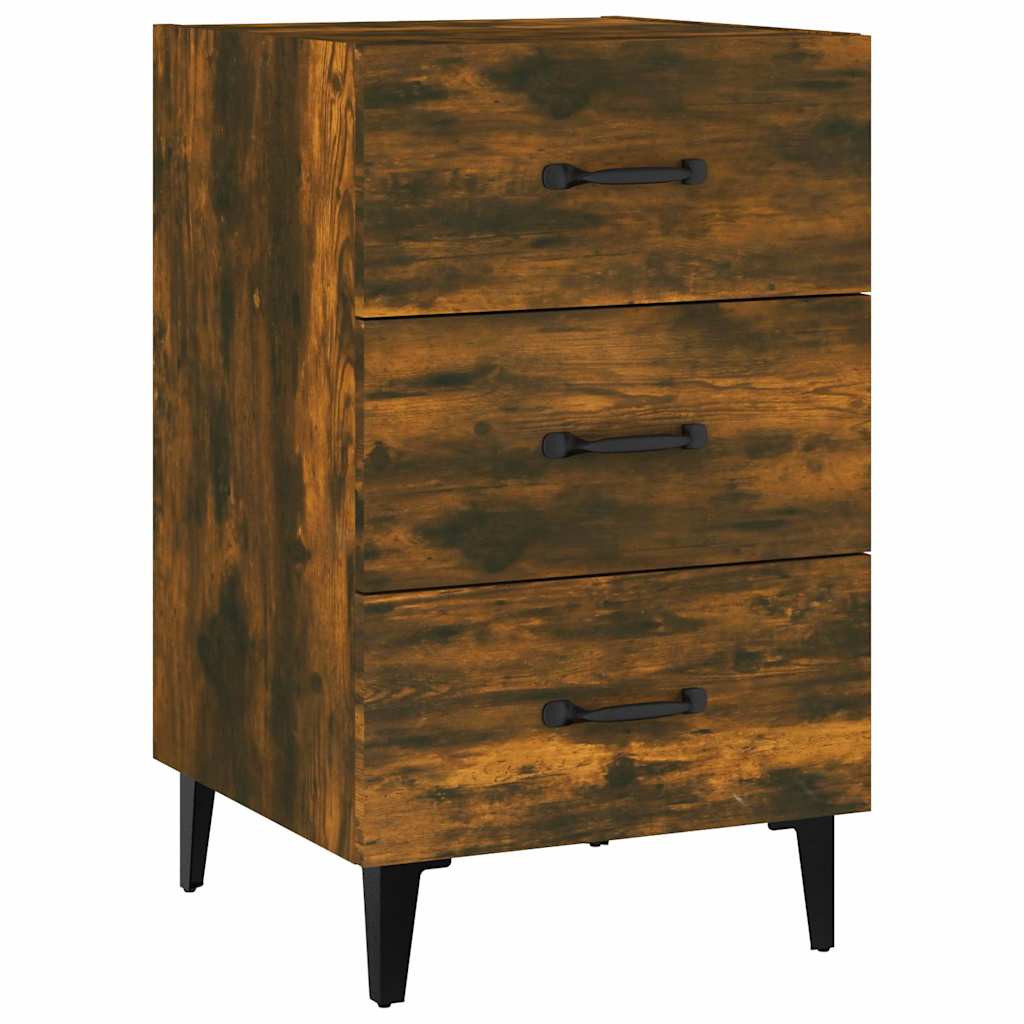 Vidaxl nachtkastje 40x40x66 cm bewerkt hout gerookt eikenkleurig