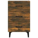 Vidaxl nachtkastje 40x40x66 cm bewerkt hout gerookt eikenkleurig