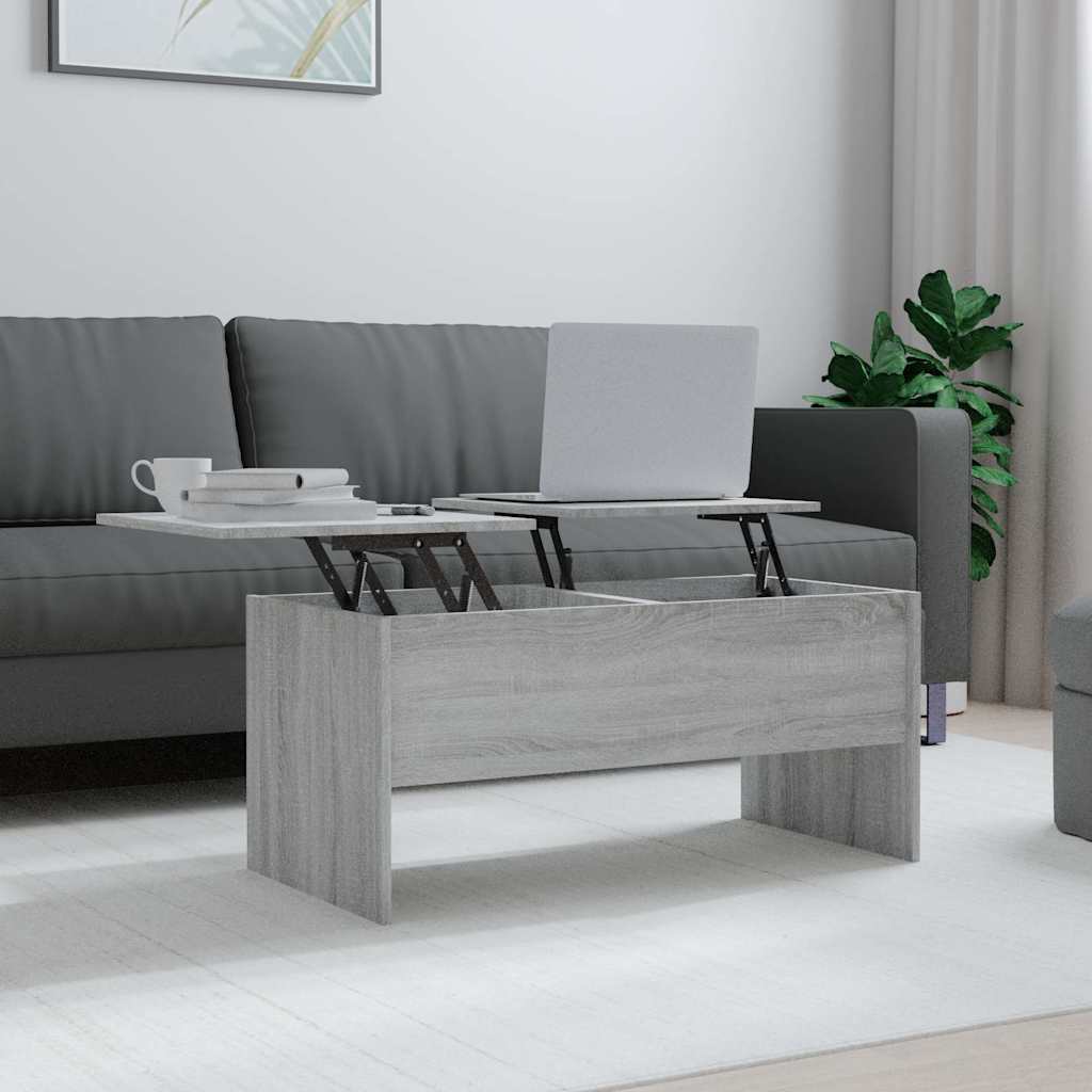 Vidaxl salontafel 102x50,5x46,5 cm bewerkt hout grijs sonoma eiken