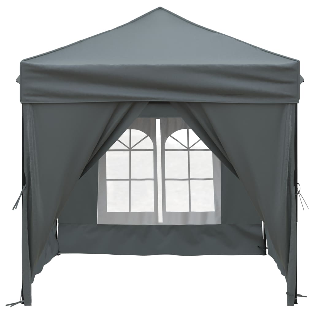 Vidaxl partytent inklapbaar met zijwanden 2x2 m antracietkleurig