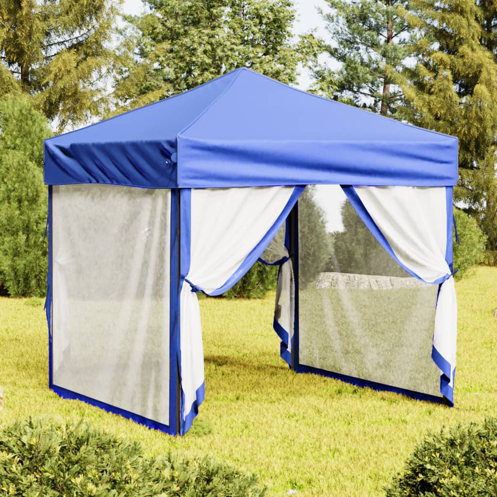 Vidaxl partytent inklapbaar met zijwanden 2x2 m blauw