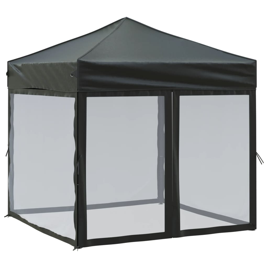 Vidaxl partytent inklapbaar met zijwanden 2x2 m zwart