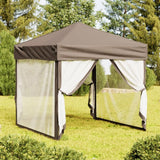 Vidaxl partytent inklapbaar met zijwanden 2x2 m taupe