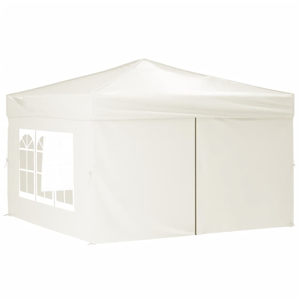 Vidaxl partytent inklapbaar met zijwanden 3x3 m crèmekleurig