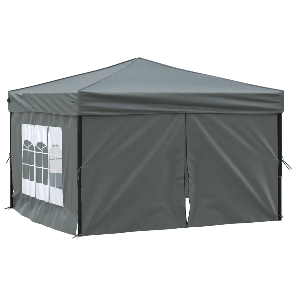 Vidaxl partytent inklapbaar met zijwanden 3x3 m antracietkleurig