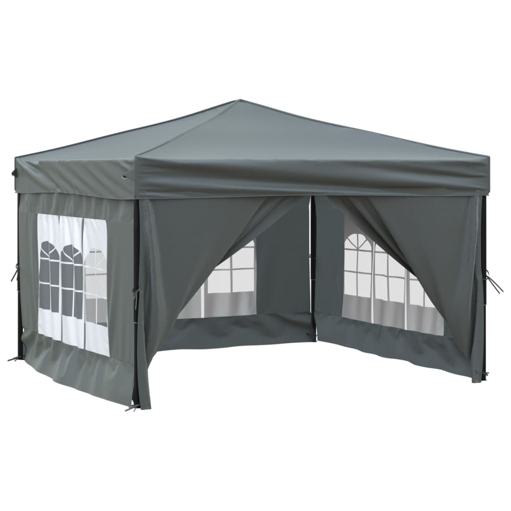 Vidaxl partytent inklapbaar met zijwanden 3x3 m antracietkleurig