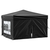Vidaxl partytent inklapbaar met zijwanden 3x3 m zwart
