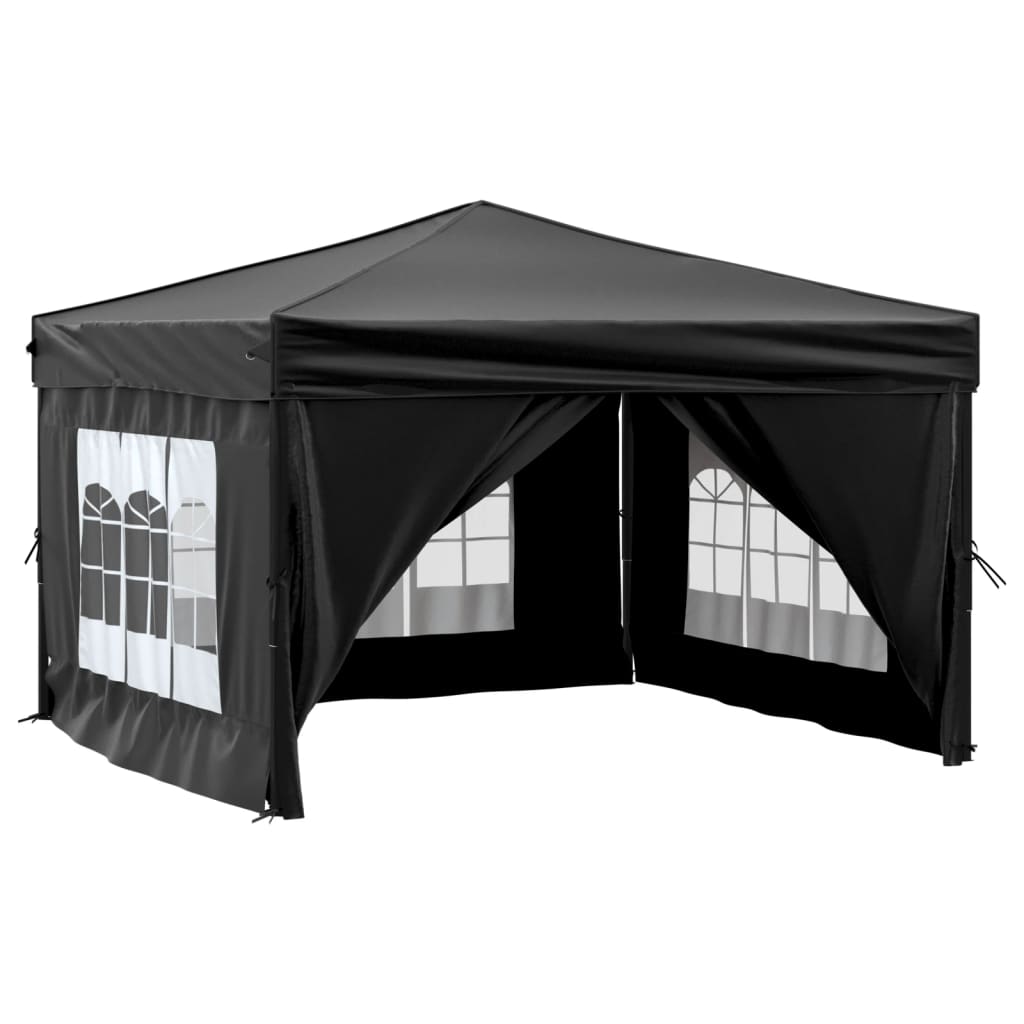 Vidaxl partytent inklapbaar met zijwanden 3x3 m zwart