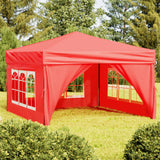 Vidaxl partytent inklapbaar met zijwanden 3x3 m rood