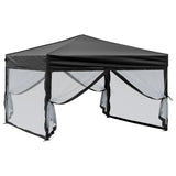 Vidaxl partytent inklapbaar met zijwanden 3x3 m zwart