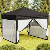 Vidaxl partytent inklapbaar met zijwanden 3x3 m zwart