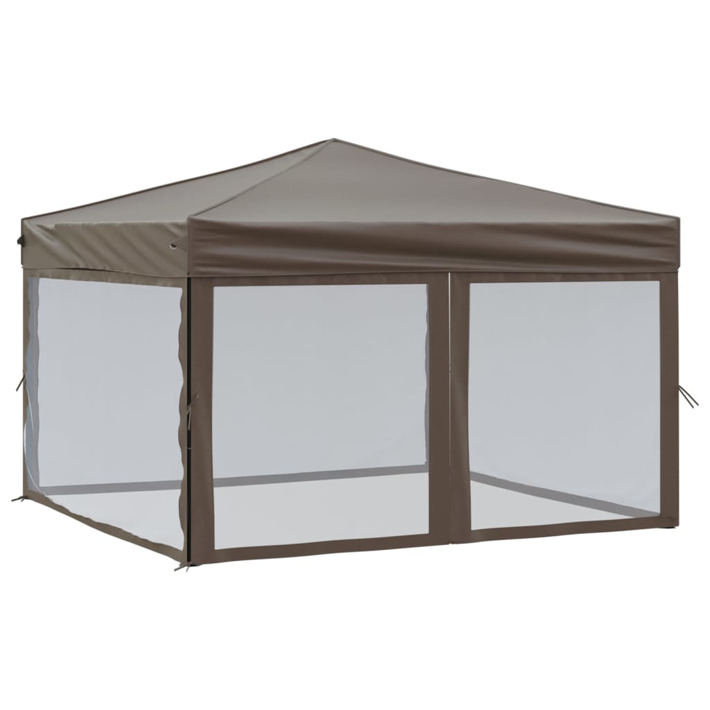 Vidaxl partytent inklapbaar met zijwanden 3x3 m taupe