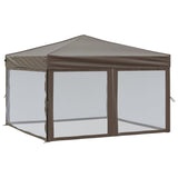 Vidaxl partytent inklapbaar met zijwanden 3x3 m taupe