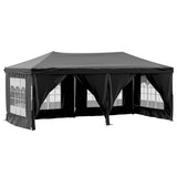 Vidaxl partytent inklapbaar met zijwanden 3x6 m zwart