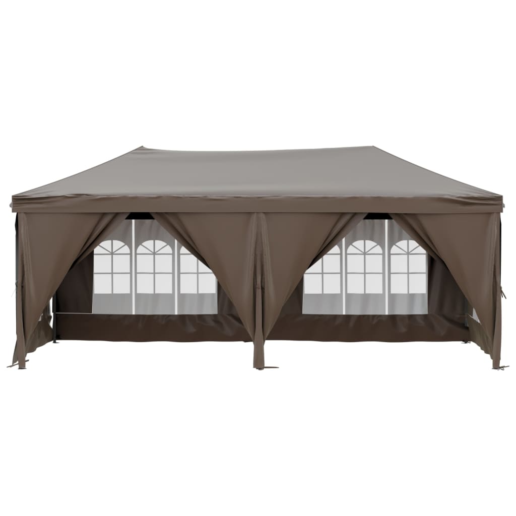 Vidaxl partytent inklapbaar met zijwanden 3x6 m taupe