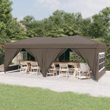 Vidaxl partytent inklapbaar met zijwanden 3x6 m taupe