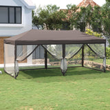 Vidaxl partytent inklapbaar met zijwanden 3x6 m taupe