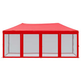 Vidaxl partytent inklapbaar met zijwanden 3x6 m rood