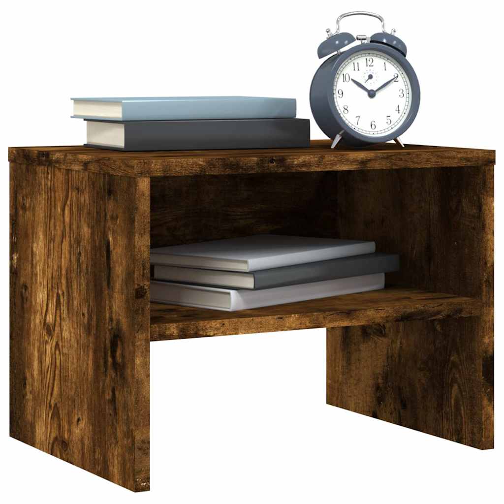 Vidaxl nachtkastjes 2 st 40x30x30 cm bewerkt hout gerookt eikenkleurig