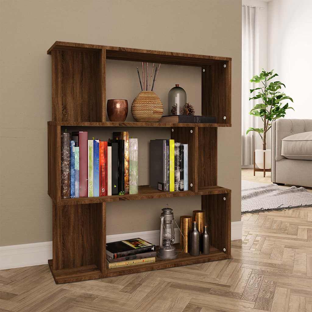 Vidaxl boekenkast kamerscherm 80x24x96 cm bewerkt hout bruineiken