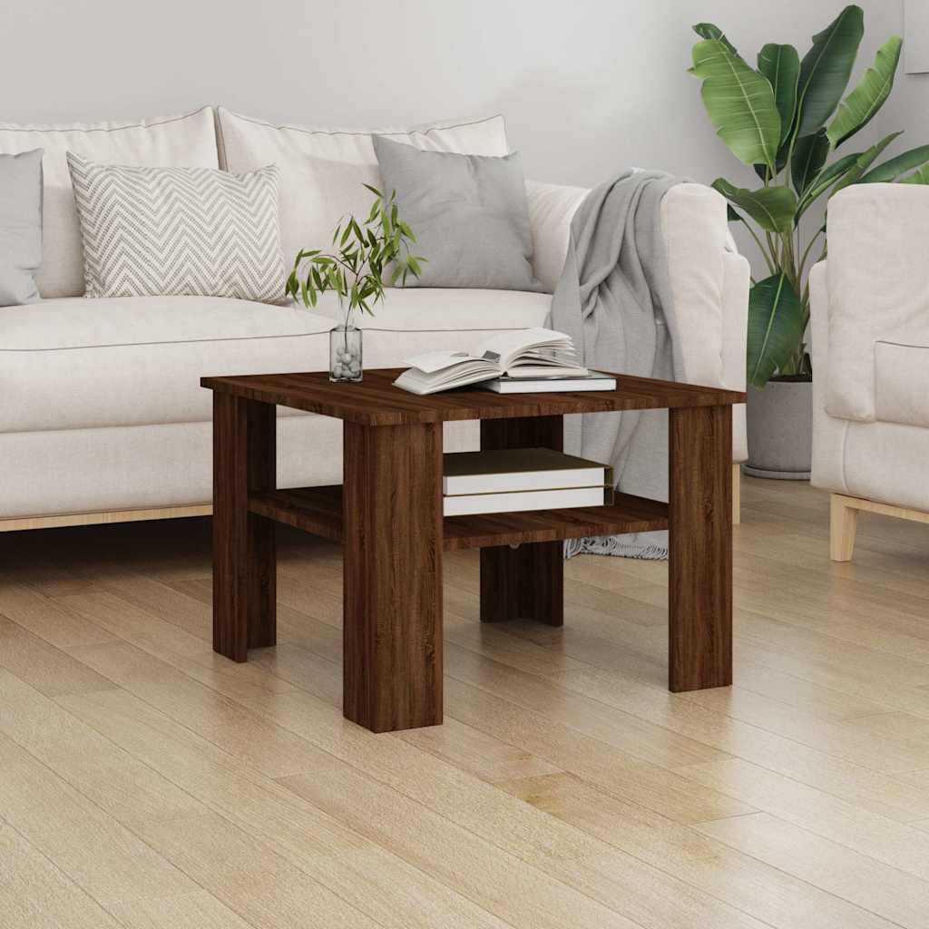 Vidaxl salontafel 60x60x42 cm bewerkt hout bruin eikenkleur