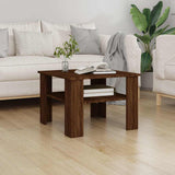 Vidaxl salontafel 60x60x42 cm bewerkt hout bruin eikenkleur