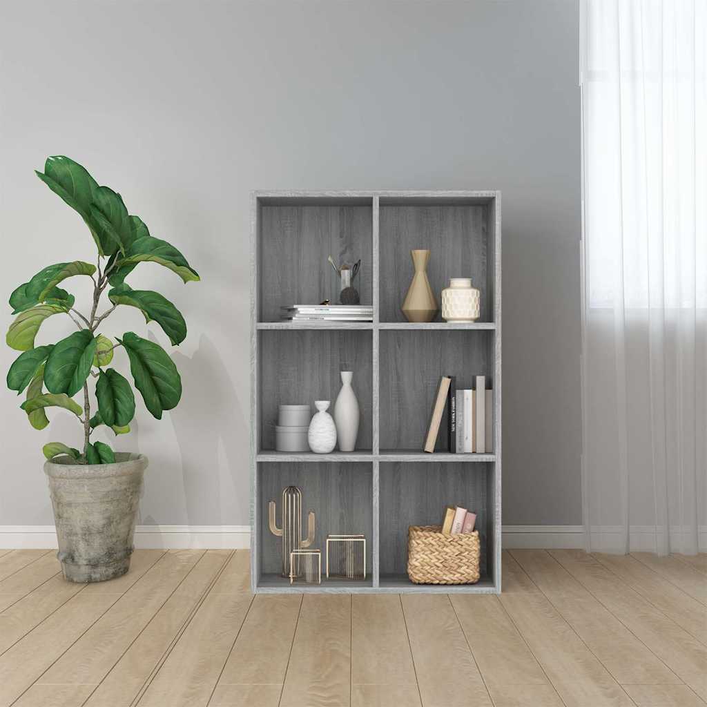 Vidaxl boekenkast dressoir 66x30x98 cm bewerkt hout grijs sonoma eiken