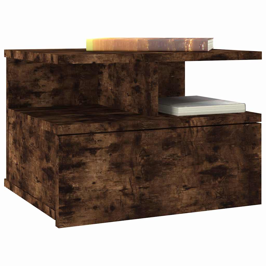 Vidaxl nachtkastjes 2 st zwevend 40x31x27 cm hout gerookt eikenkleurig