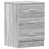 Vidaxl nachtkastje 38x35x56 cm bewerkt hout grijs sonoma eikenkleurig