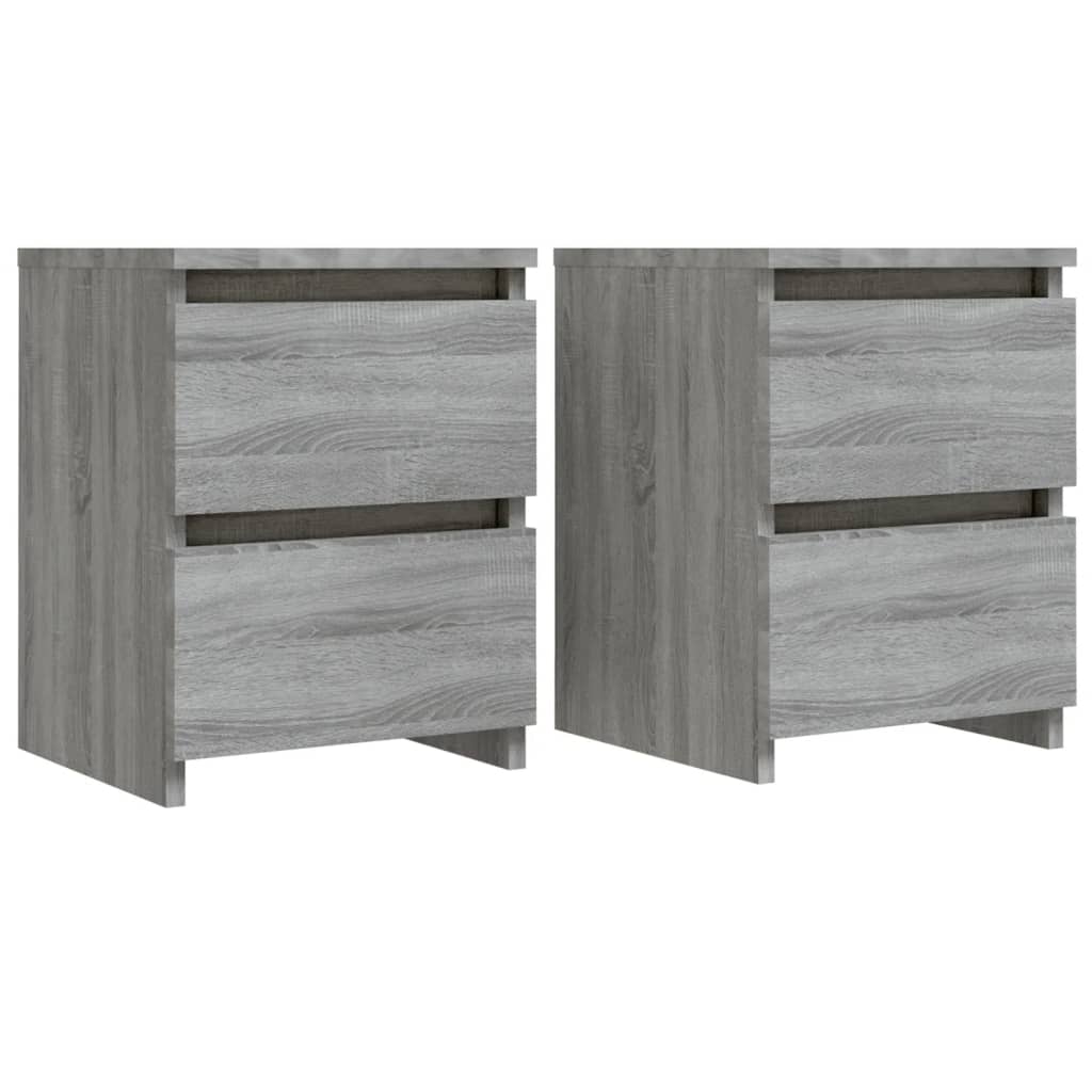 Vidaxl nachtkastjes 2 stuks grijs sonoma 30x30x40 cm engineered wood