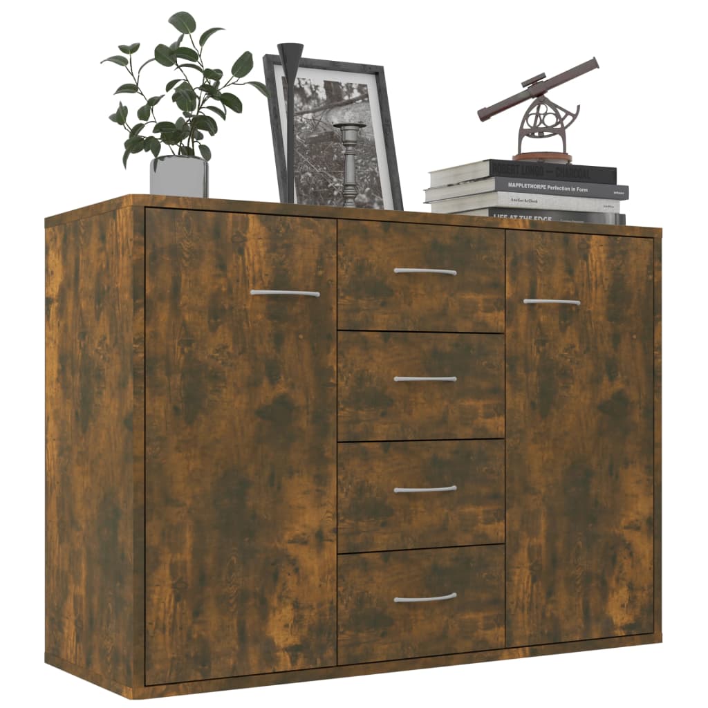 Vidaxl dressoir 88x30x65 cm bewerkt hout gerookt eikenkleurig