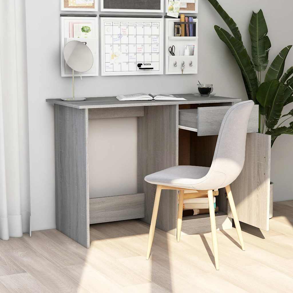 Vidaxl bureau 100x50x76 cm bewerkt hout grijs sonoma eikenkleurig