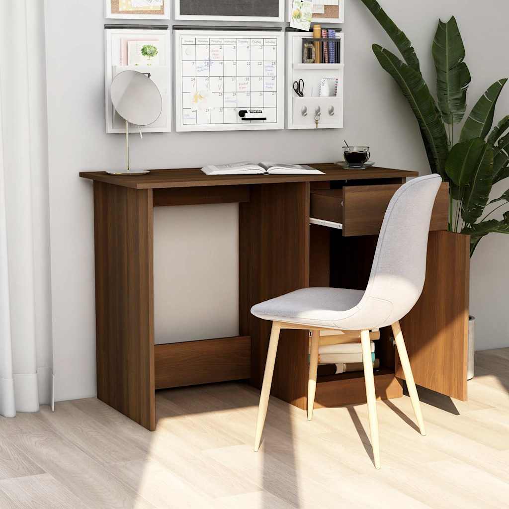Vidaxl bureau 100x50x76 cm bewerkt hout bruin eikenkleur