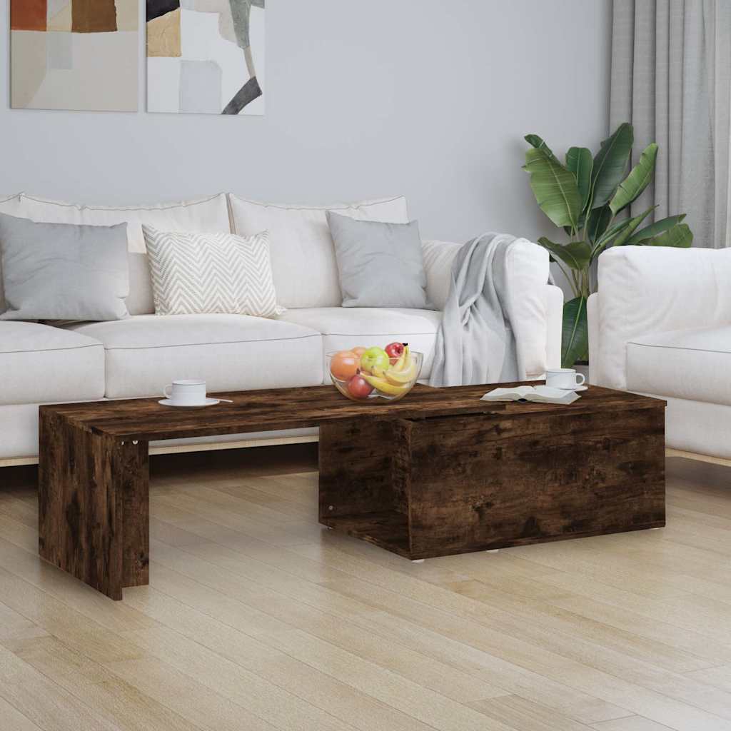Vidaxl salontafel 150x50x35 cm bewerkt hout gerookt eikenkleurig